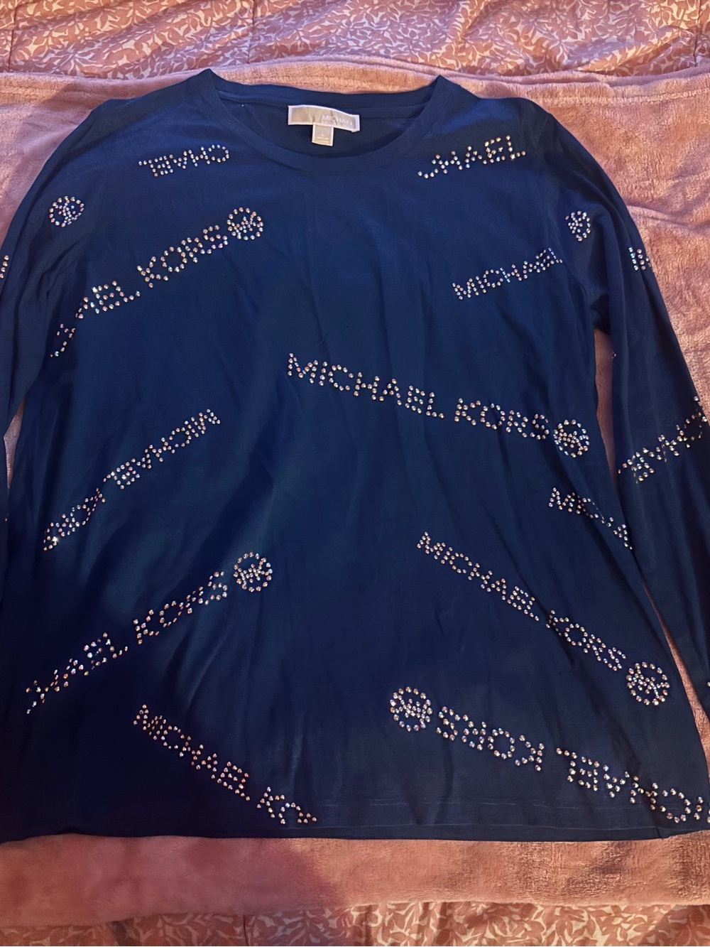 Michael Kors Long Sleeve Rhinestone Shirt